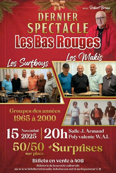 Spectacle de Noël Les bas rouges avec Robert Breau Dernier spectacle